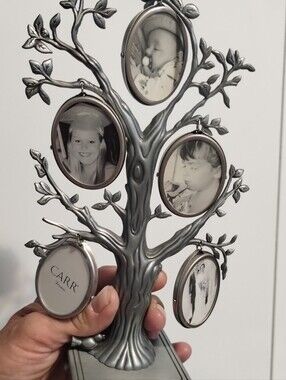CARR Silver Family Tree free standing picture frame NEW